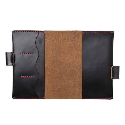 Leather A5 Notebook Cover - Black Popov Leather