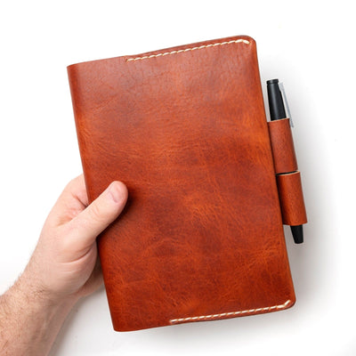 Leather A5 Notebook Cover - English Tan Popov Leather