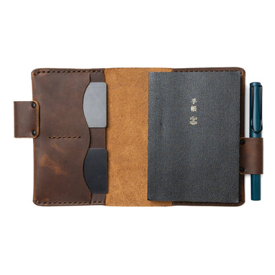 Leather A6 Notebook Cover - Heritage Brown Popov Leather
