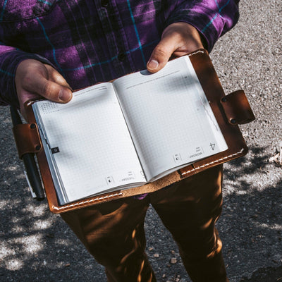 Leather A6 Notebook Cover - Natural Popov Leather