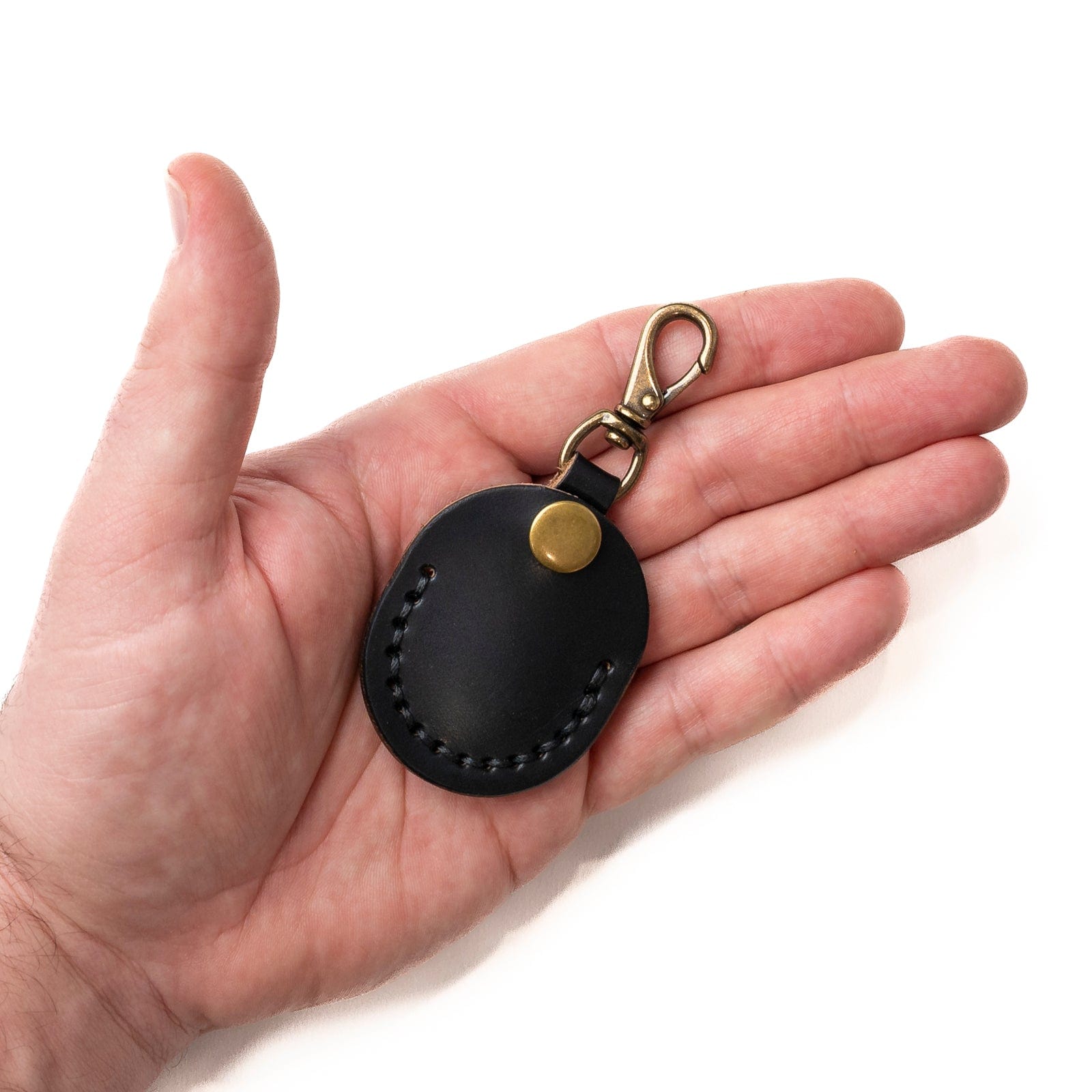 Leather AirTag Case - Black Popov Leather