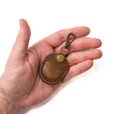 Leather AirTag Case - Natural Popov Leather