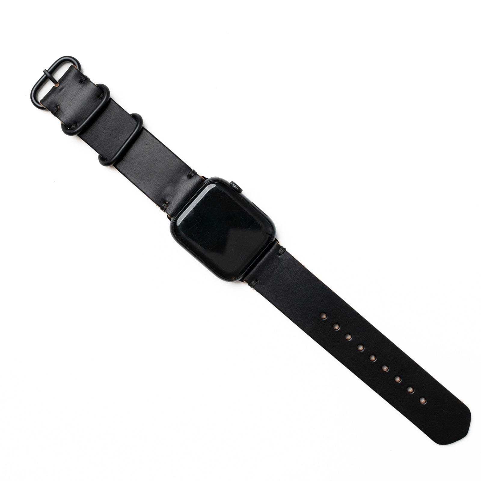 Leather Apple Watch Band - Black Popov Leather