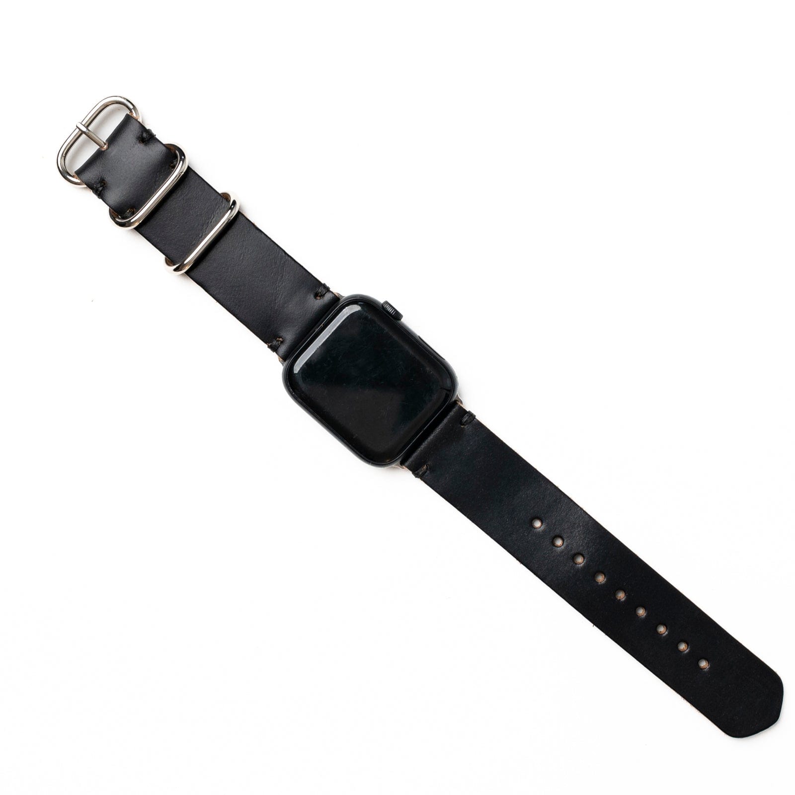 Leather Apple Watch Band - Black Popov Leather