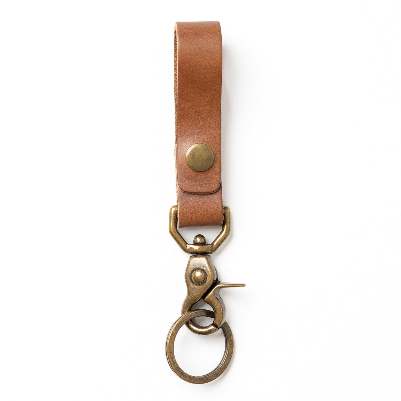 Leather Belt Loop Keychain - Natural Popov Leather