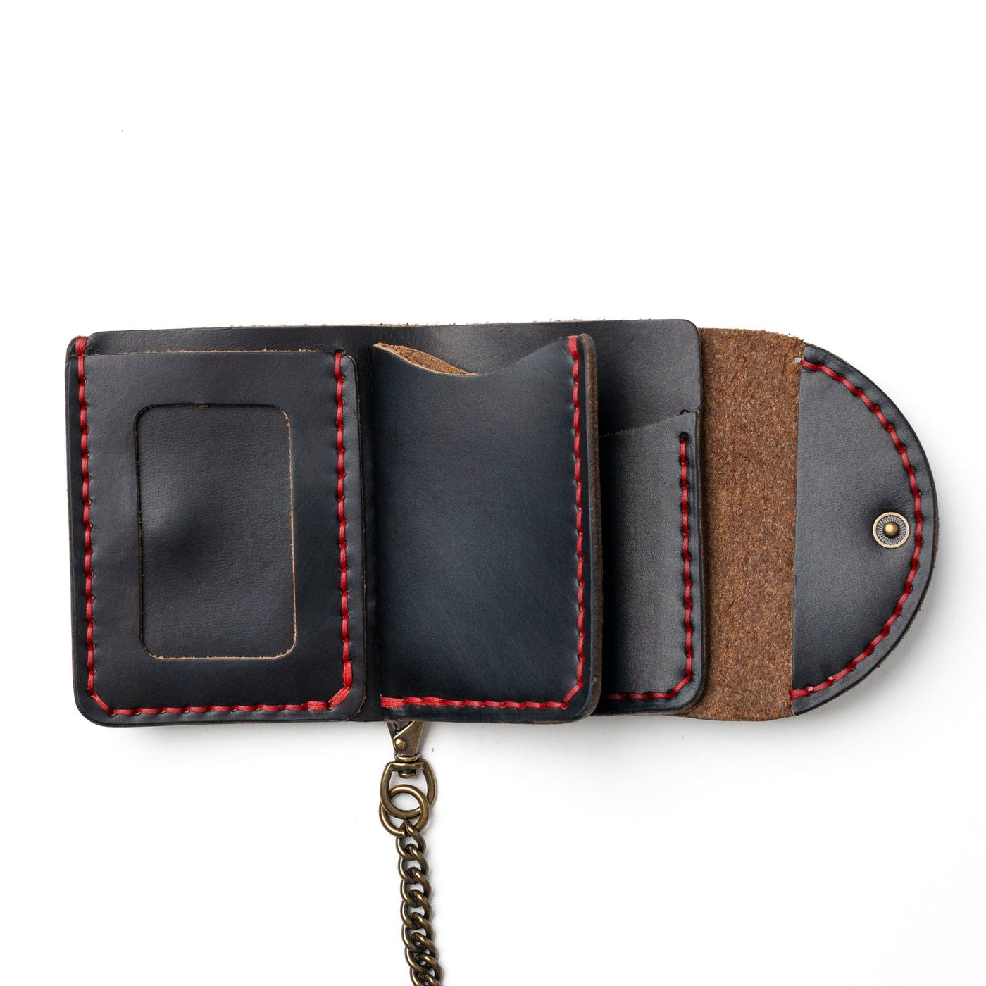 Leather Biker Wallet - Black Popov Leather