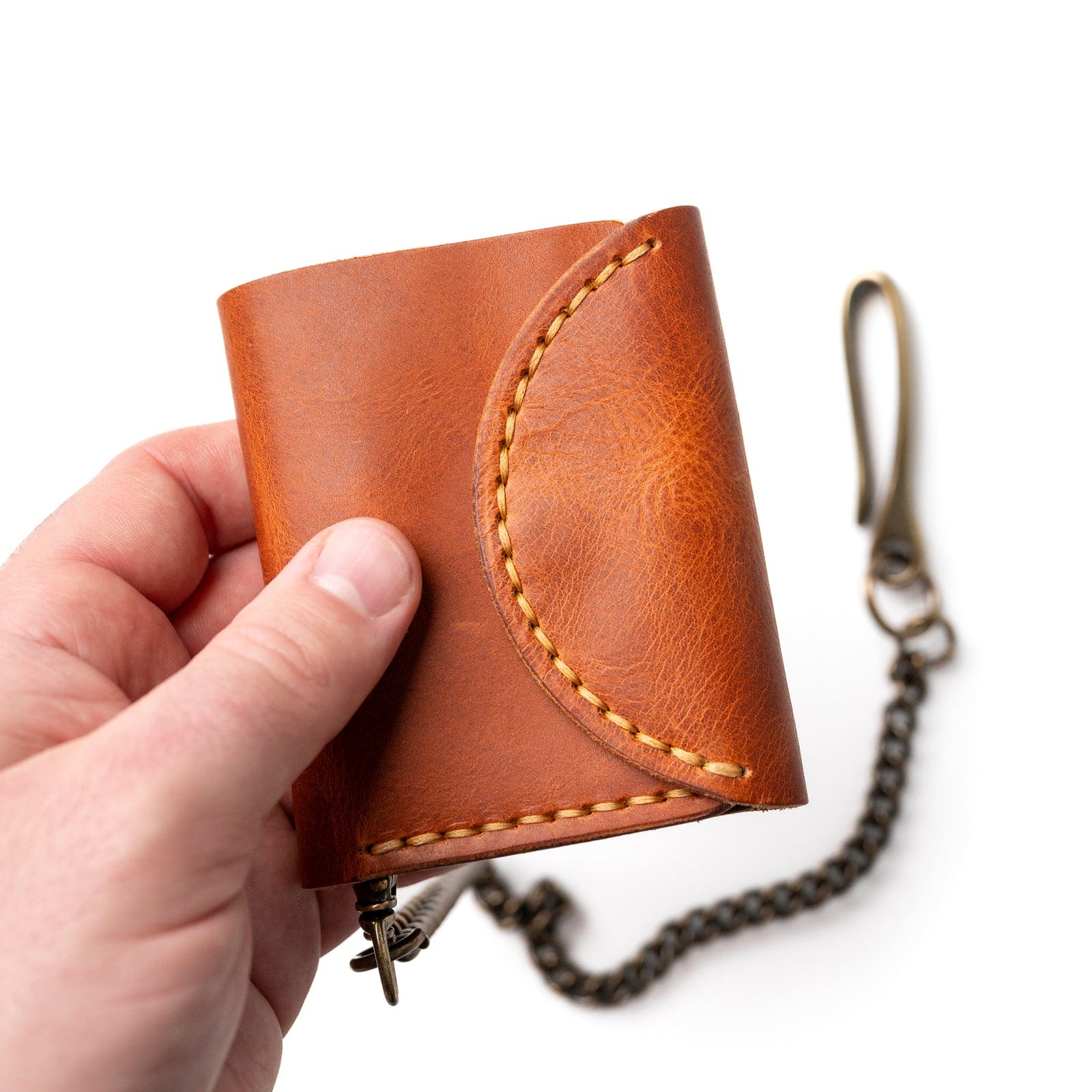 Leather Biker Wallet - English Tan Popov Leather