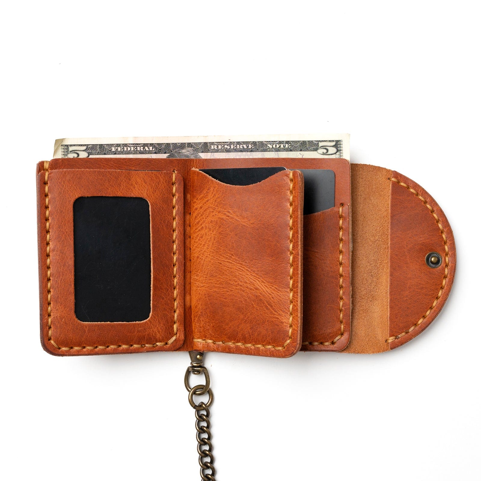 Leather Biker Wallet - English Tan Popov Leather