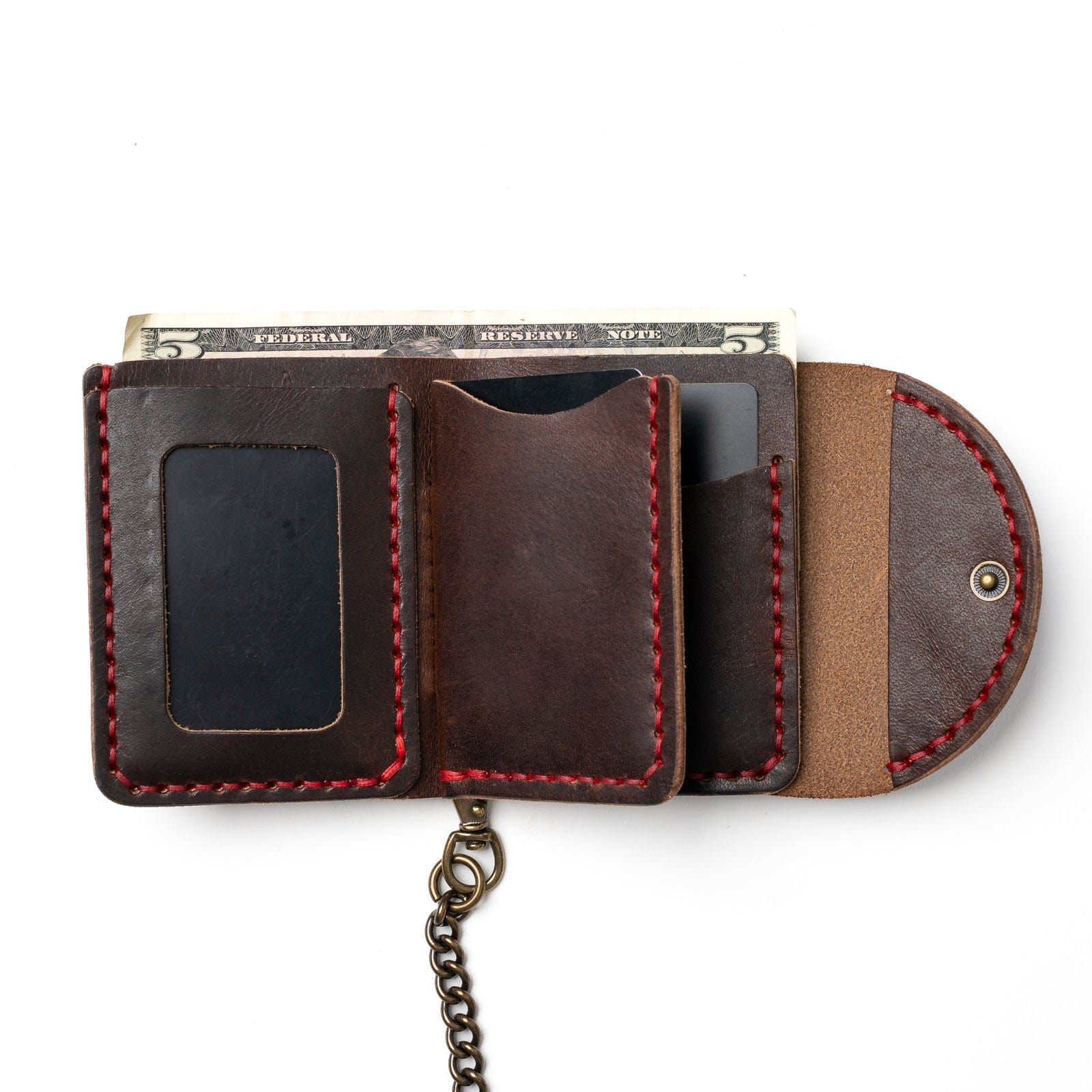 Leather Biker Wallet - Heritage Brown Popov Leather