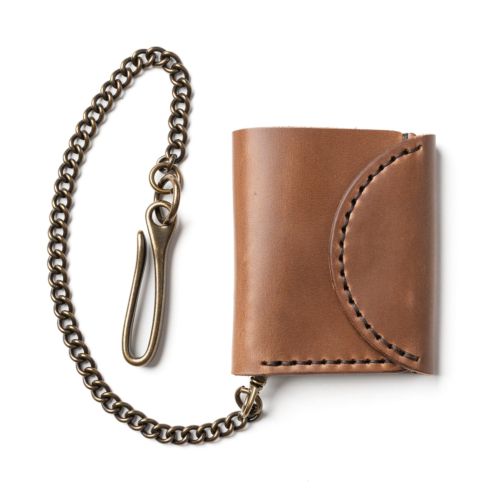 Leather Biker Wallet - Natural Popov Leather