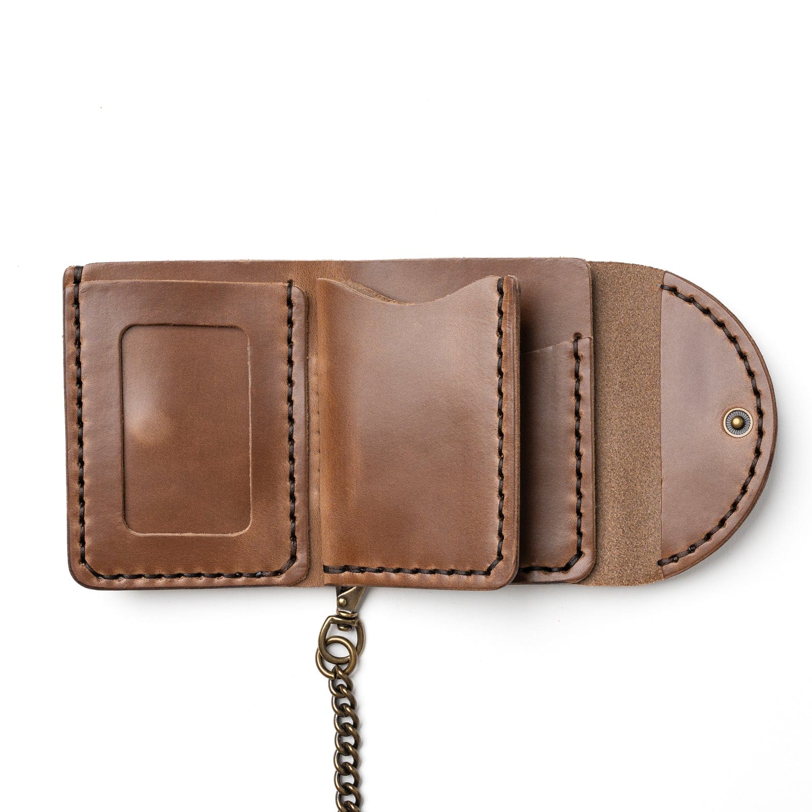 Leather Biker Wallet - Natural Popov Leather