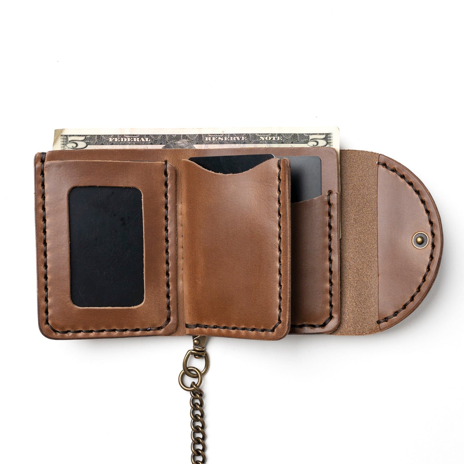 Leather Biker Wallet - Natural Popov Leather