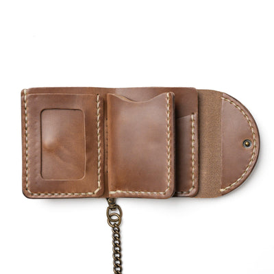 Leather Biker Wallet - Natural Popov Leather