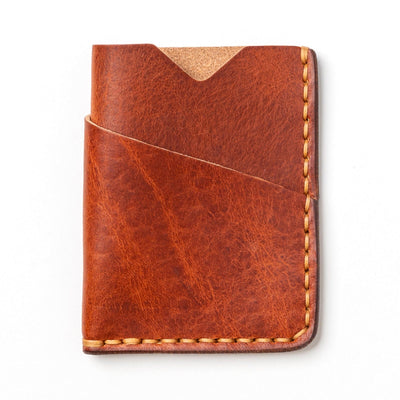 English Tan Leather Card Holder: Your Front Pocket Companion - Popov ...