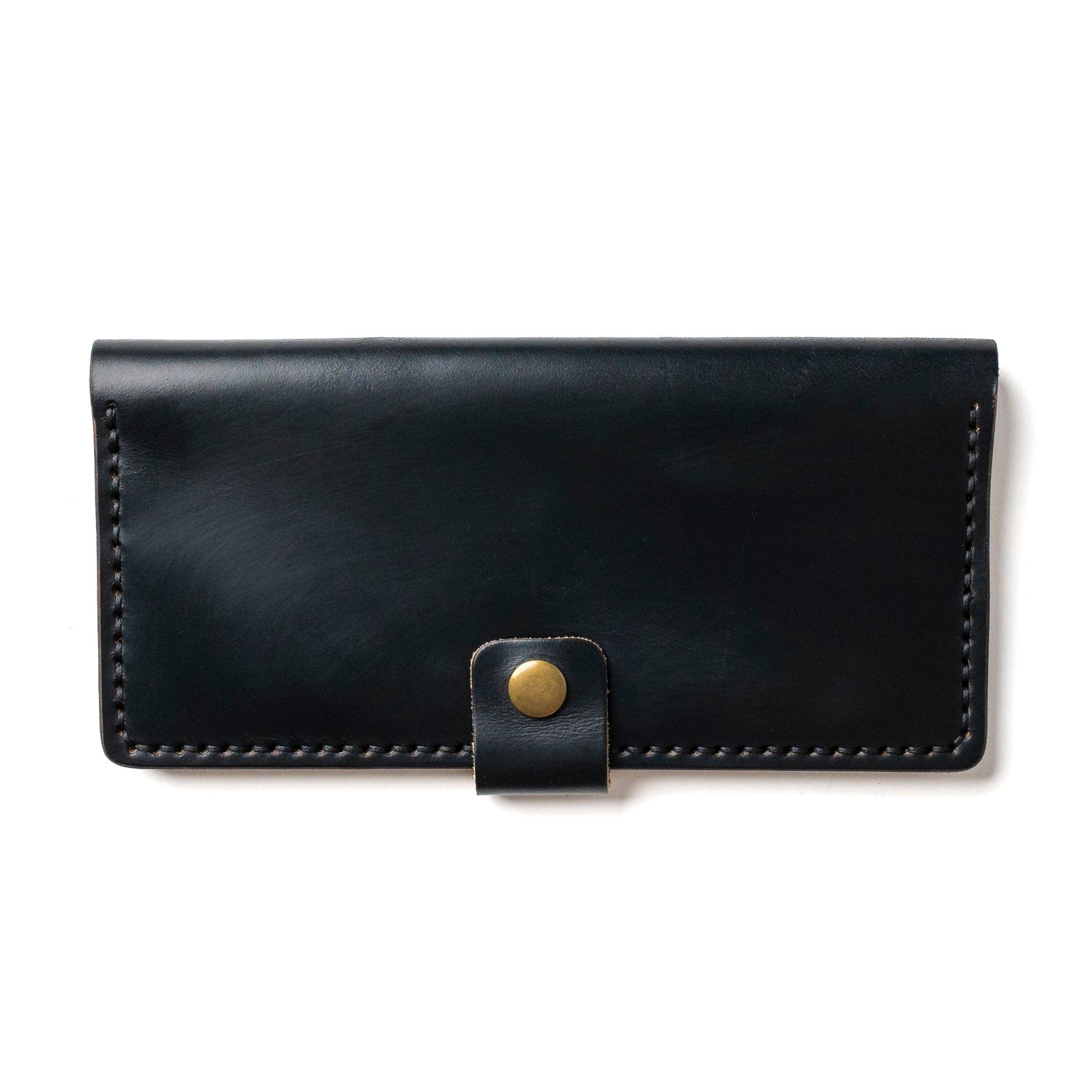 Leather Checkbook Wallet - Black Popov Leather