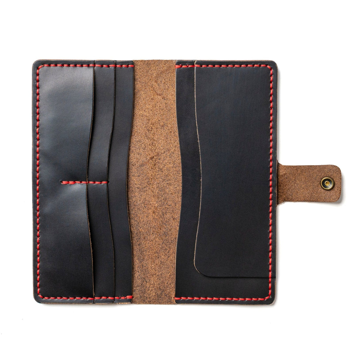 Leather Checkbook Wallet - Black Popov Leather
