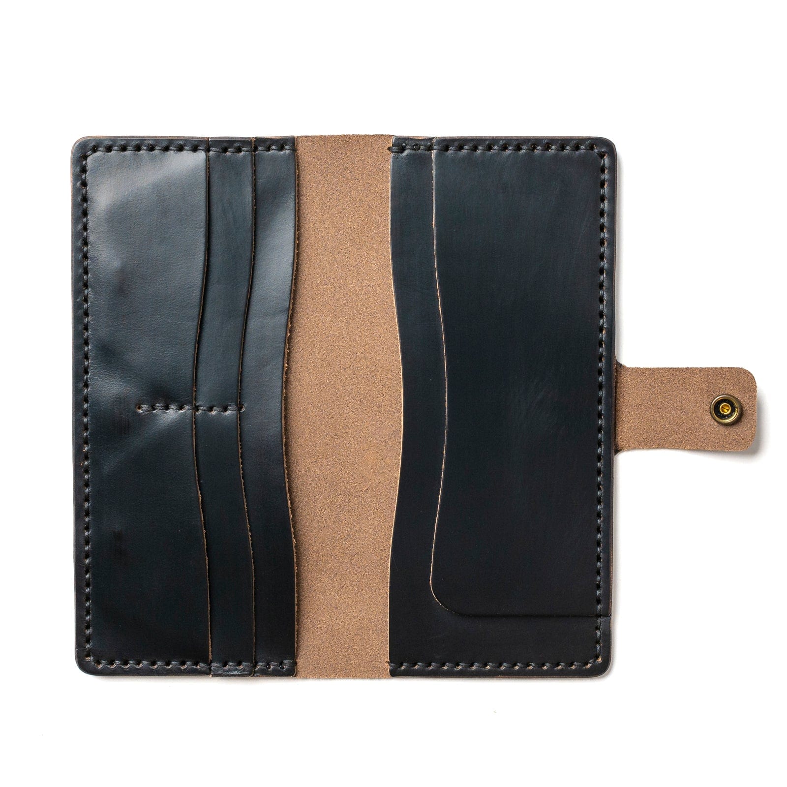 Leather Checkbook Wallet - Black Popov Leather