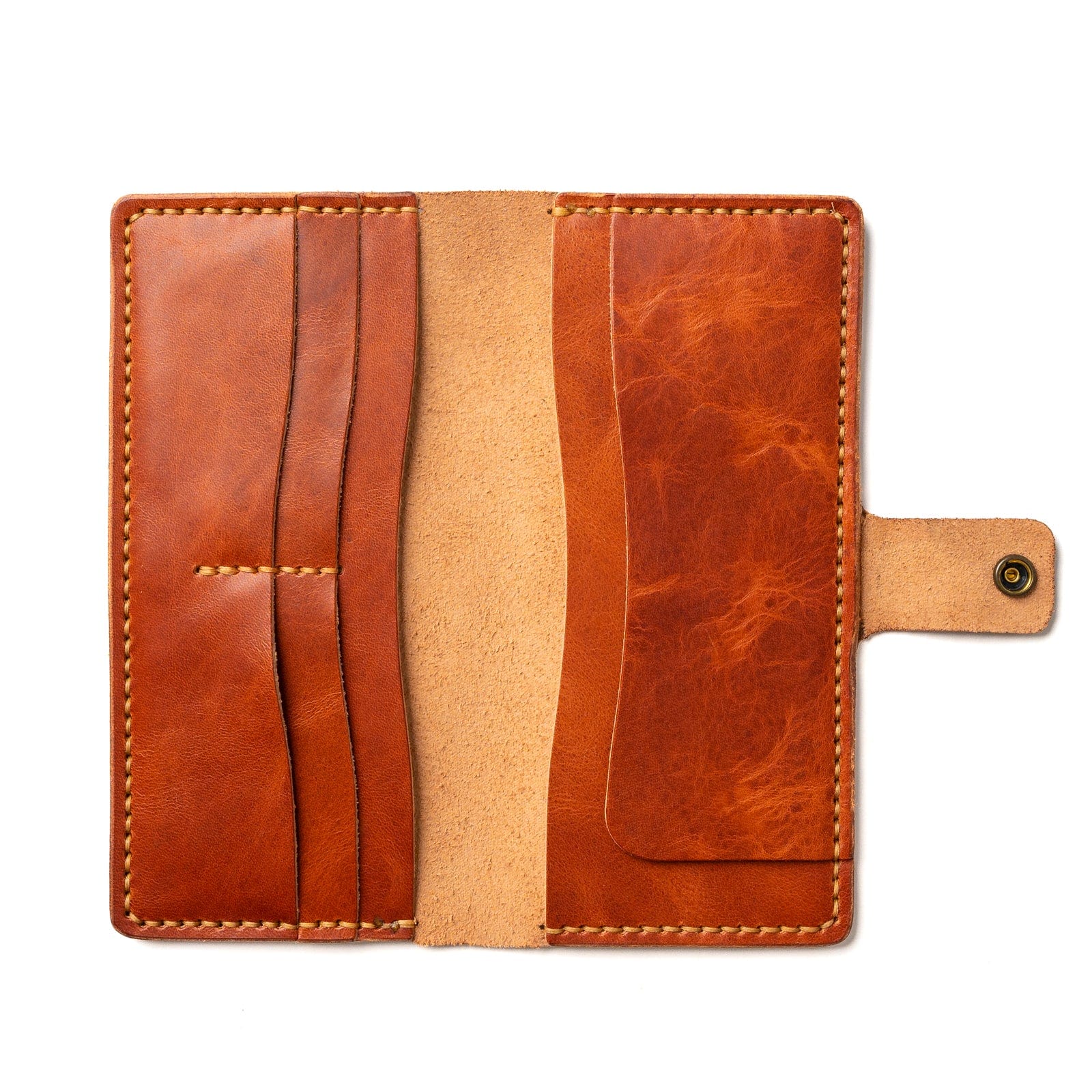 Leather Checkbook Wallet - English Tan Popov Leather