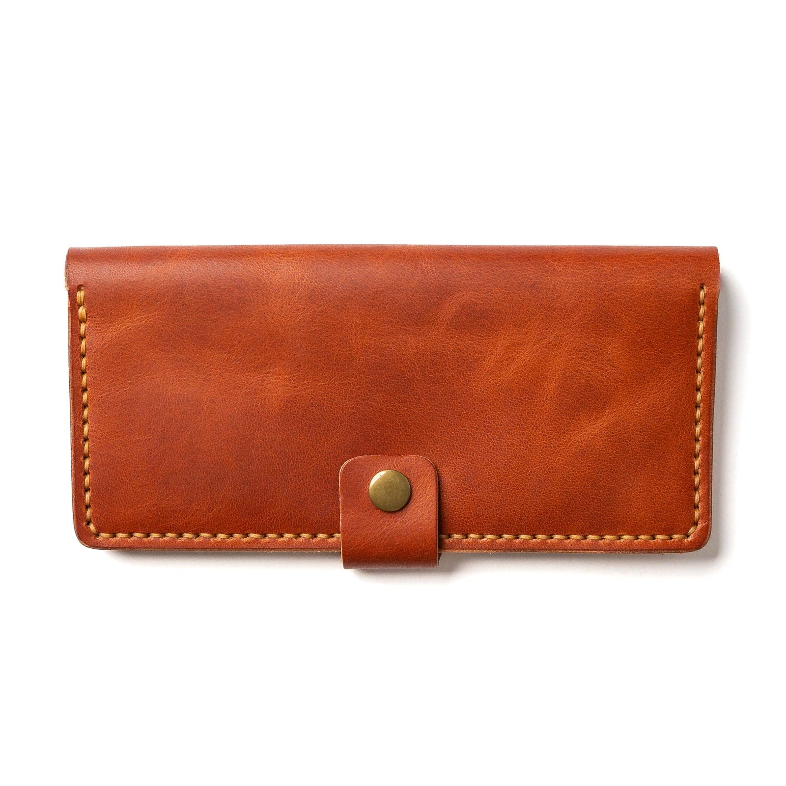 Leather Checkbook Wallet - English Tan Popov Leather