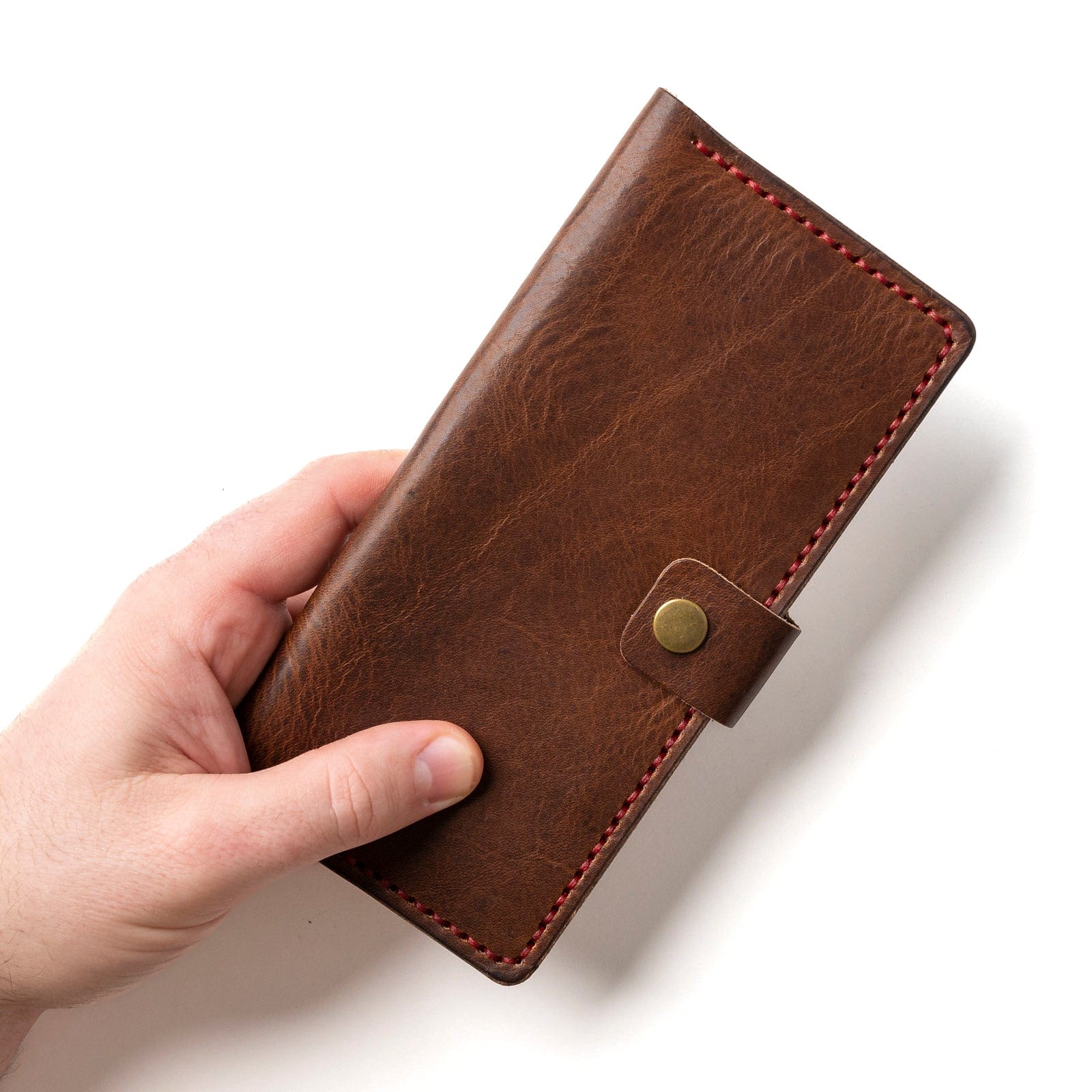 Leather Checkbook Wallet - Heritage Brown Popov Leather