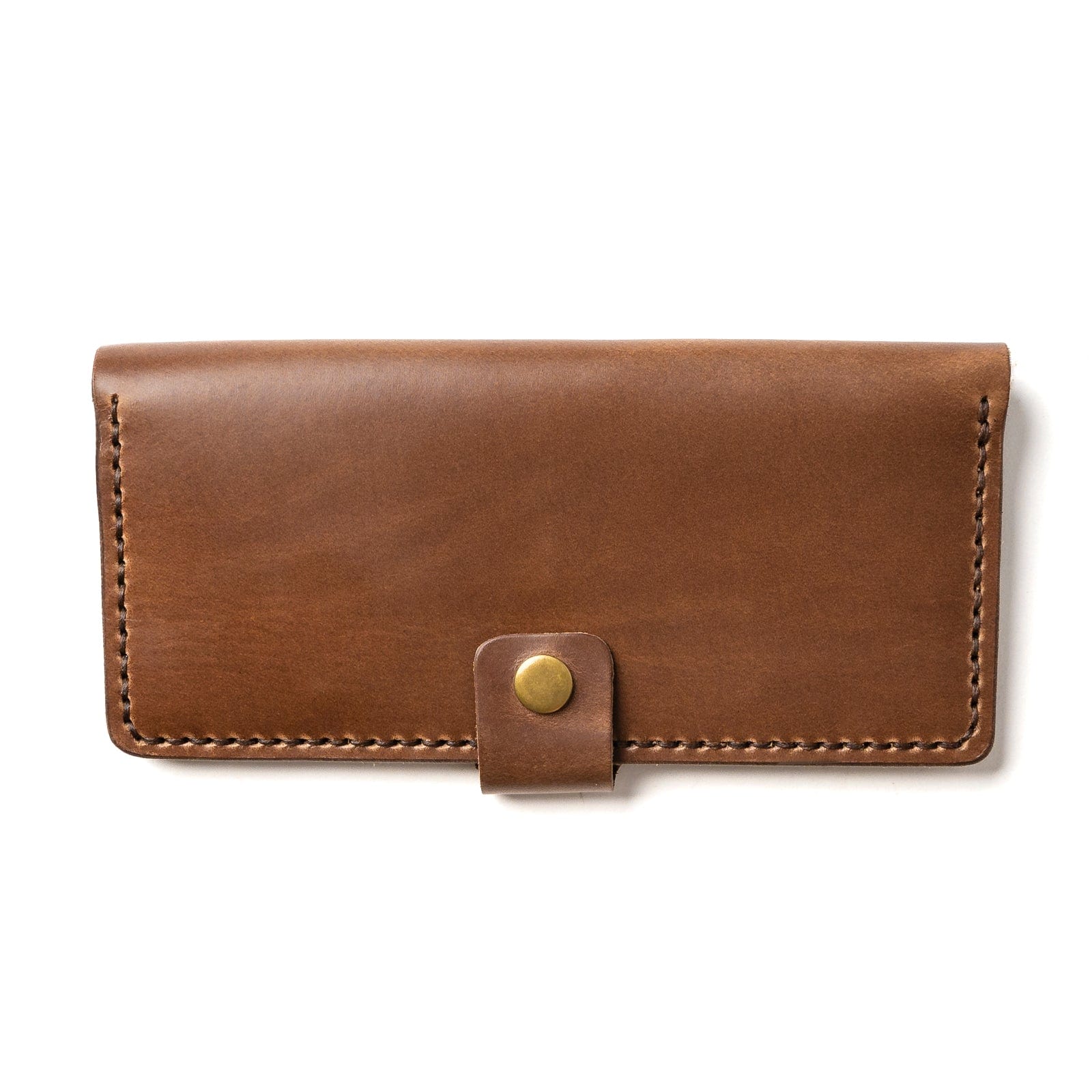 Leather Checkbook Wallet - Natural Popov Leather