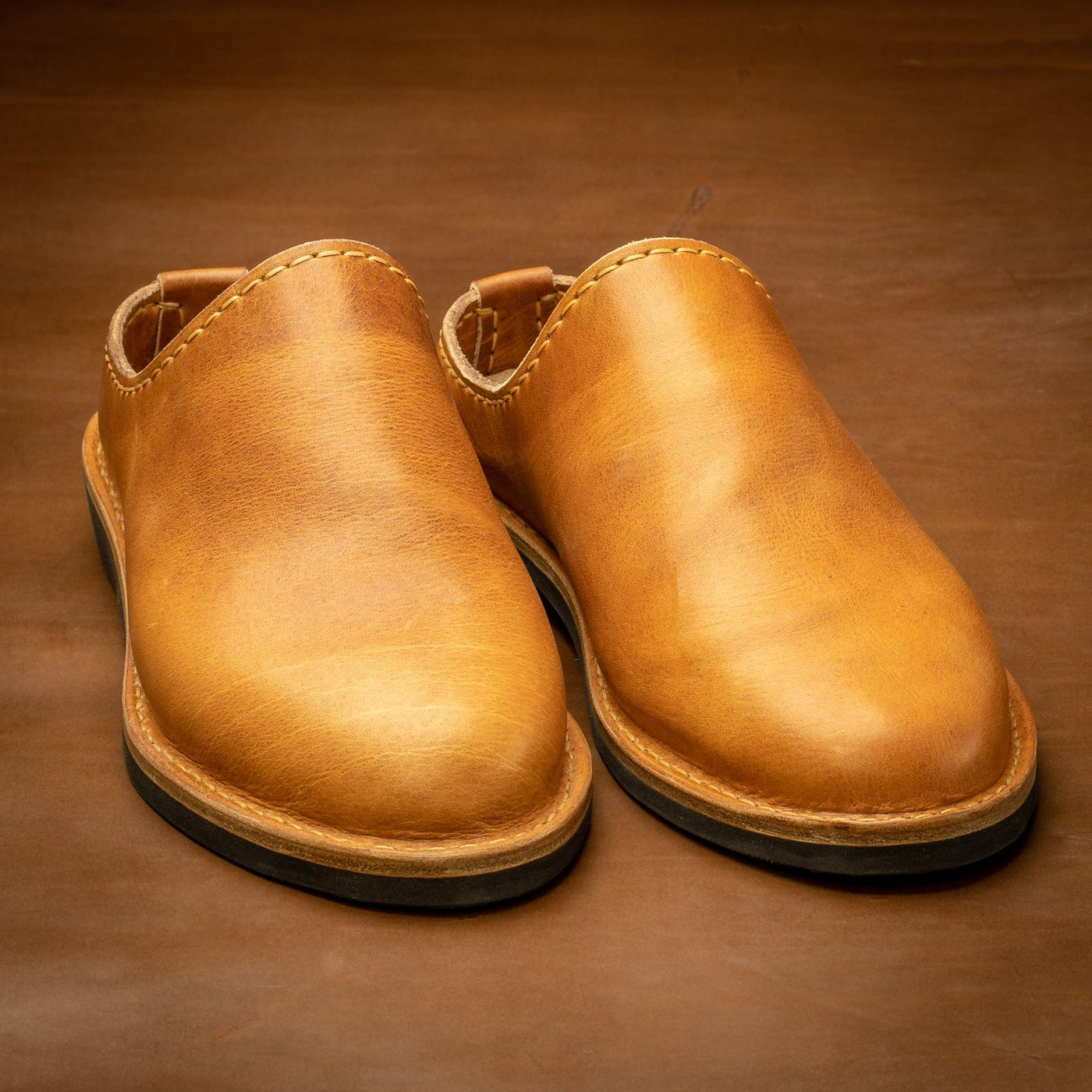 Leather Classic Slip On - English Tan Popov Leather