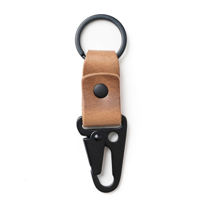 Leather Clip Keychain - Natural Popov Leather