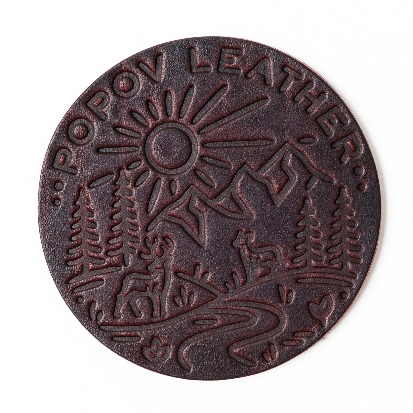 Leather Coasters 4 Pack - 4 Seasons - Oxblood Popov Leather®