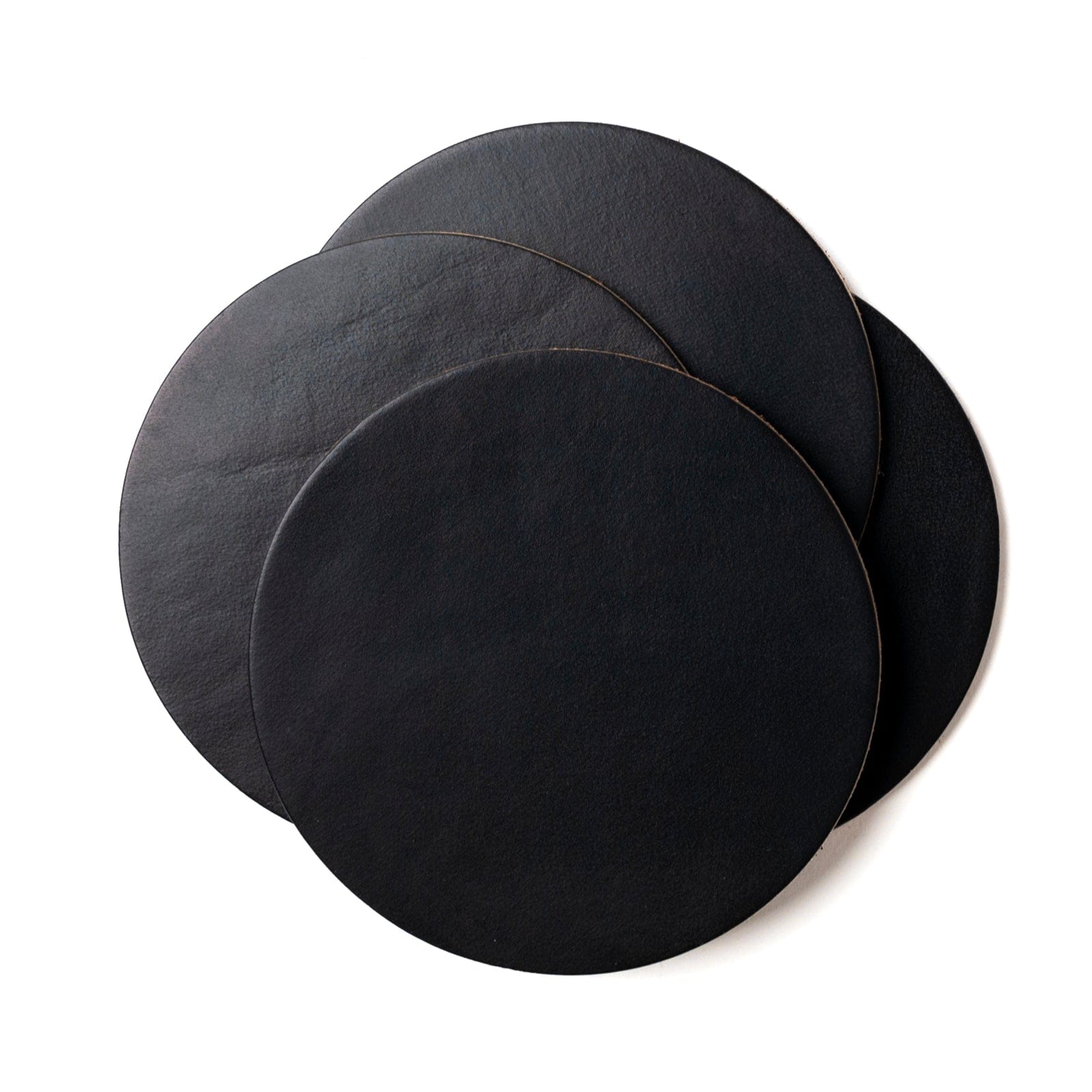 Leather Coasters 4 Pack - Blank - Black Popov Leather®
