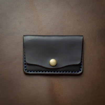 Leather Coin Wallet - Black Popov Leather