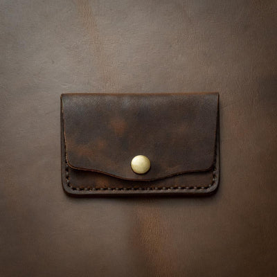 Leather Coin Wallet - Heritage Brown Popov Leather
