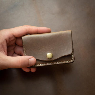 Leather Coin Wallet - Natural Popov Leather