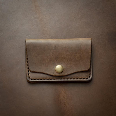 Leather Coin Wallet - Natural Popov Leather