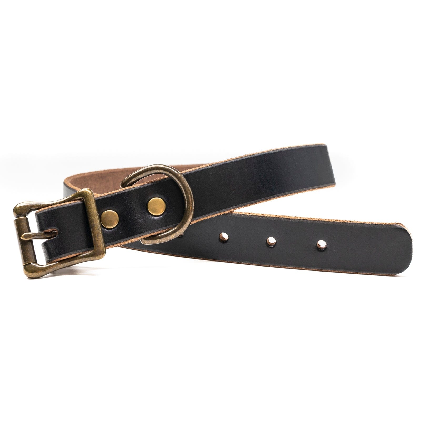 Leather Dog Collar - Black Popov Leather