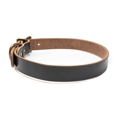 Leather Dog Collar - Black Popov Leather