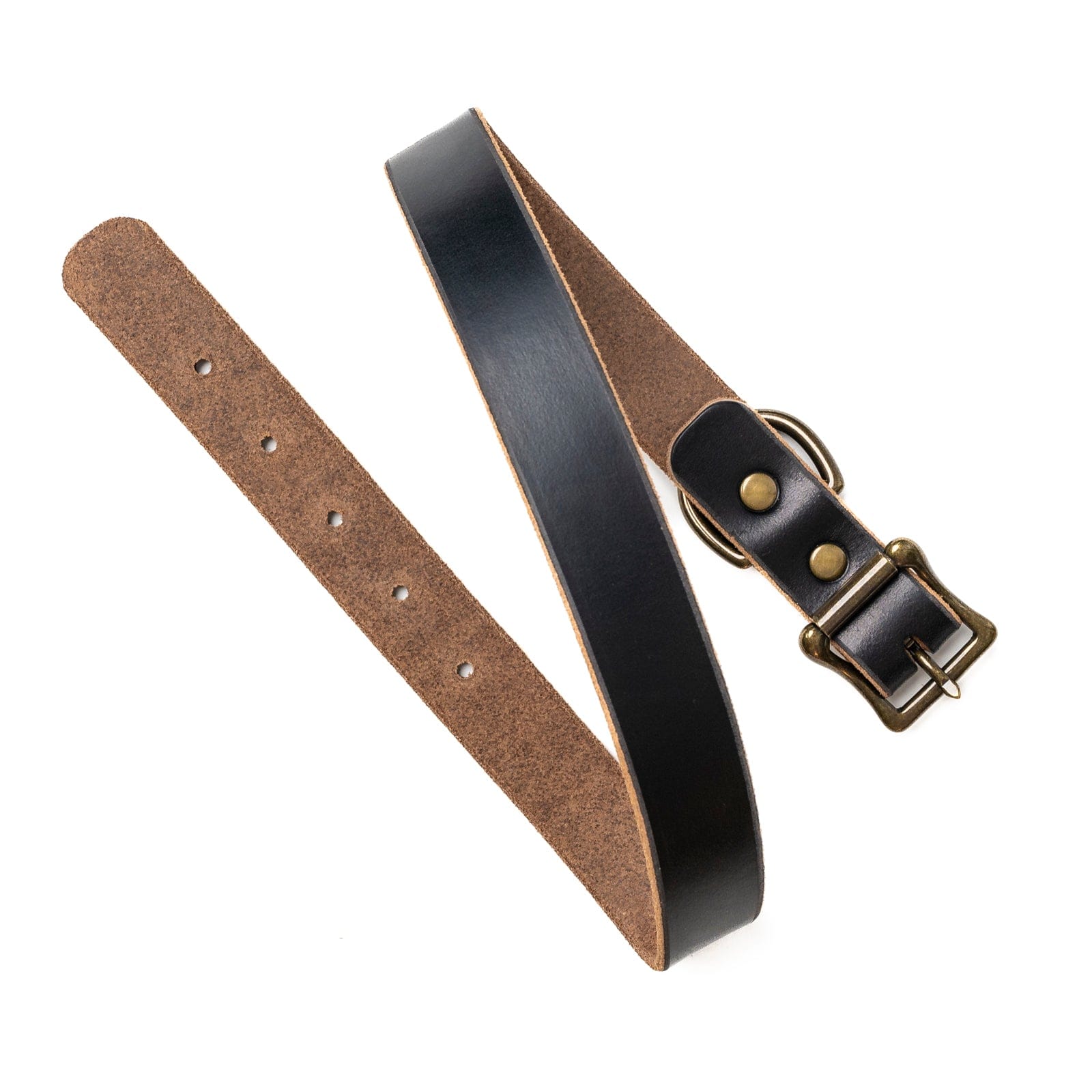 Leather Dog Collar - Black Popov Leather