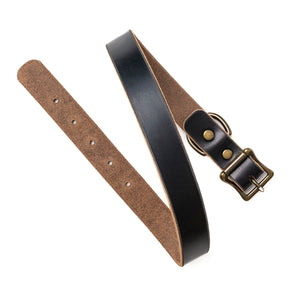 Leather Dog Collar - Black Popov Leather