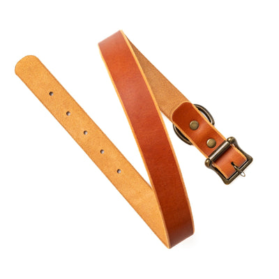 Leather Dog Collar - English Tan Popov Leather