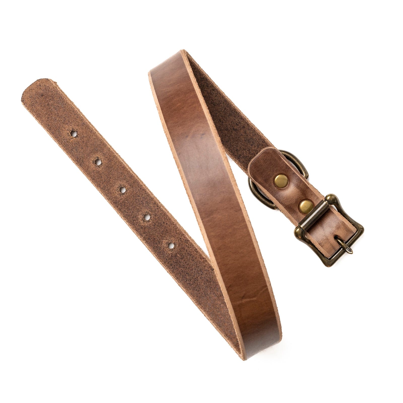 Leather Dog Collar - Natural Popov Leather