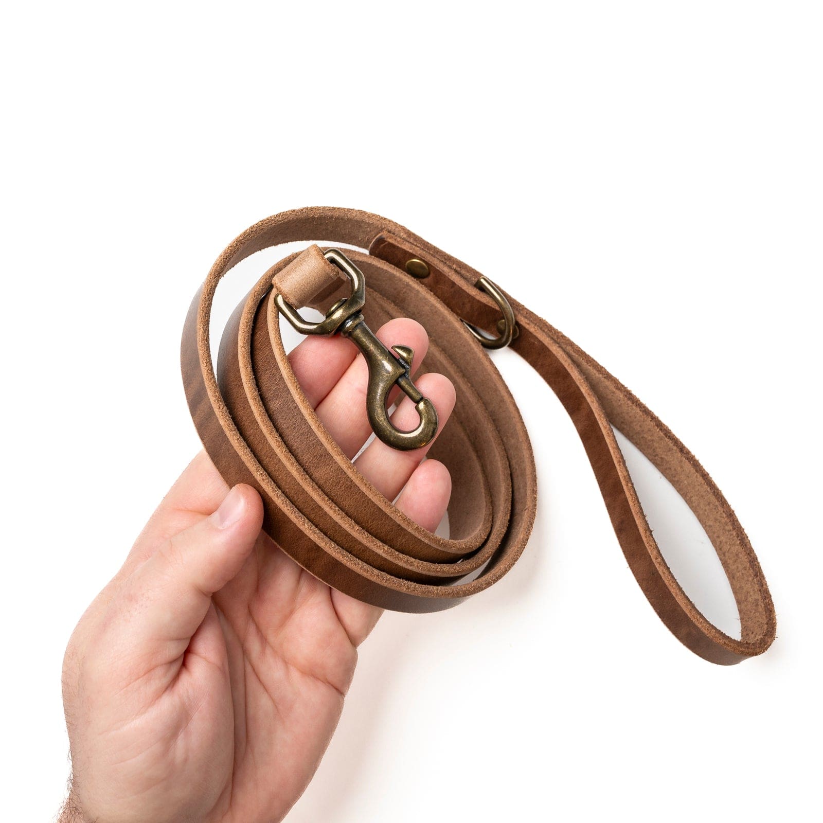 Leather Dog Leash - Natural Popov Leather