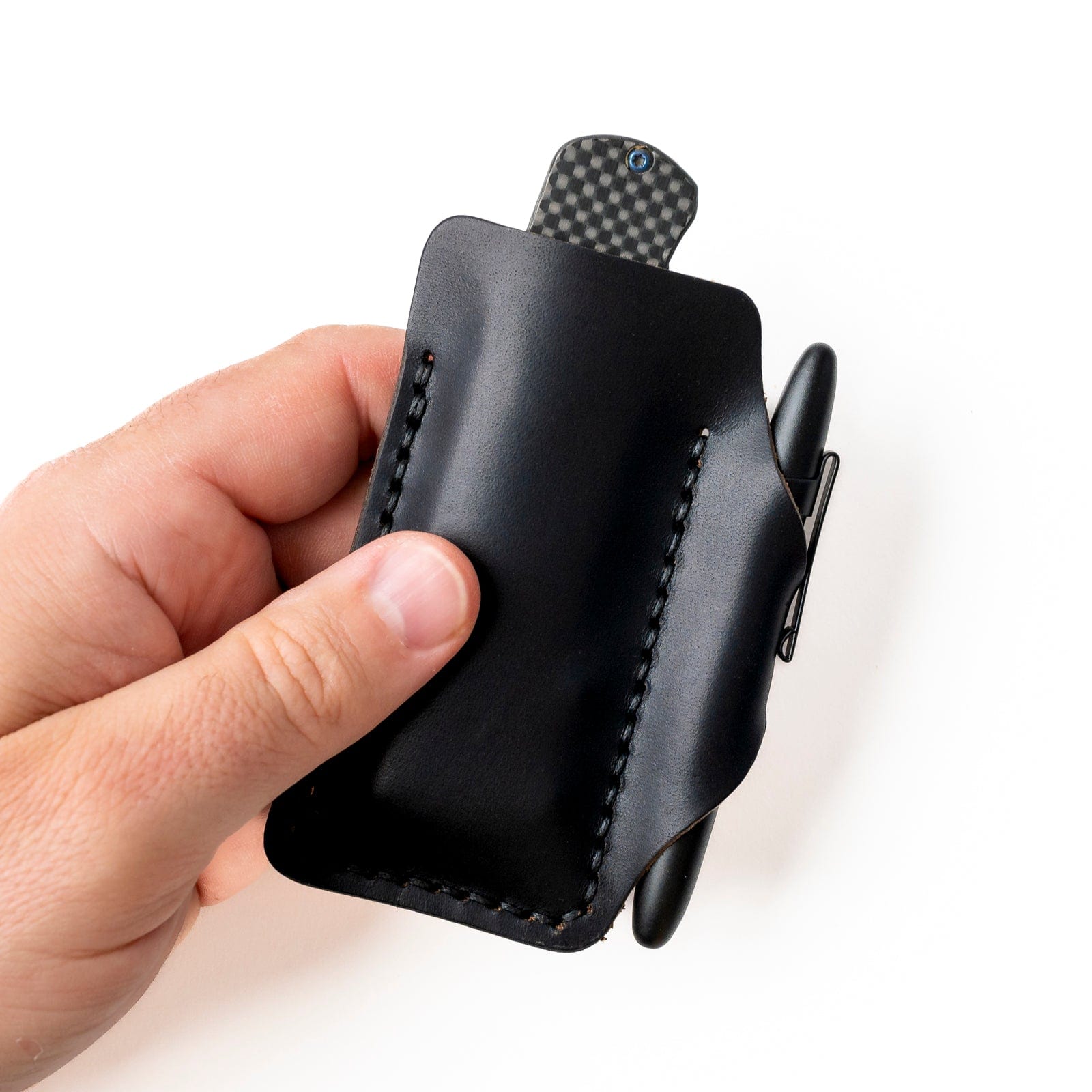 Leather EDC Pocket Armor - Black Popov Leather®