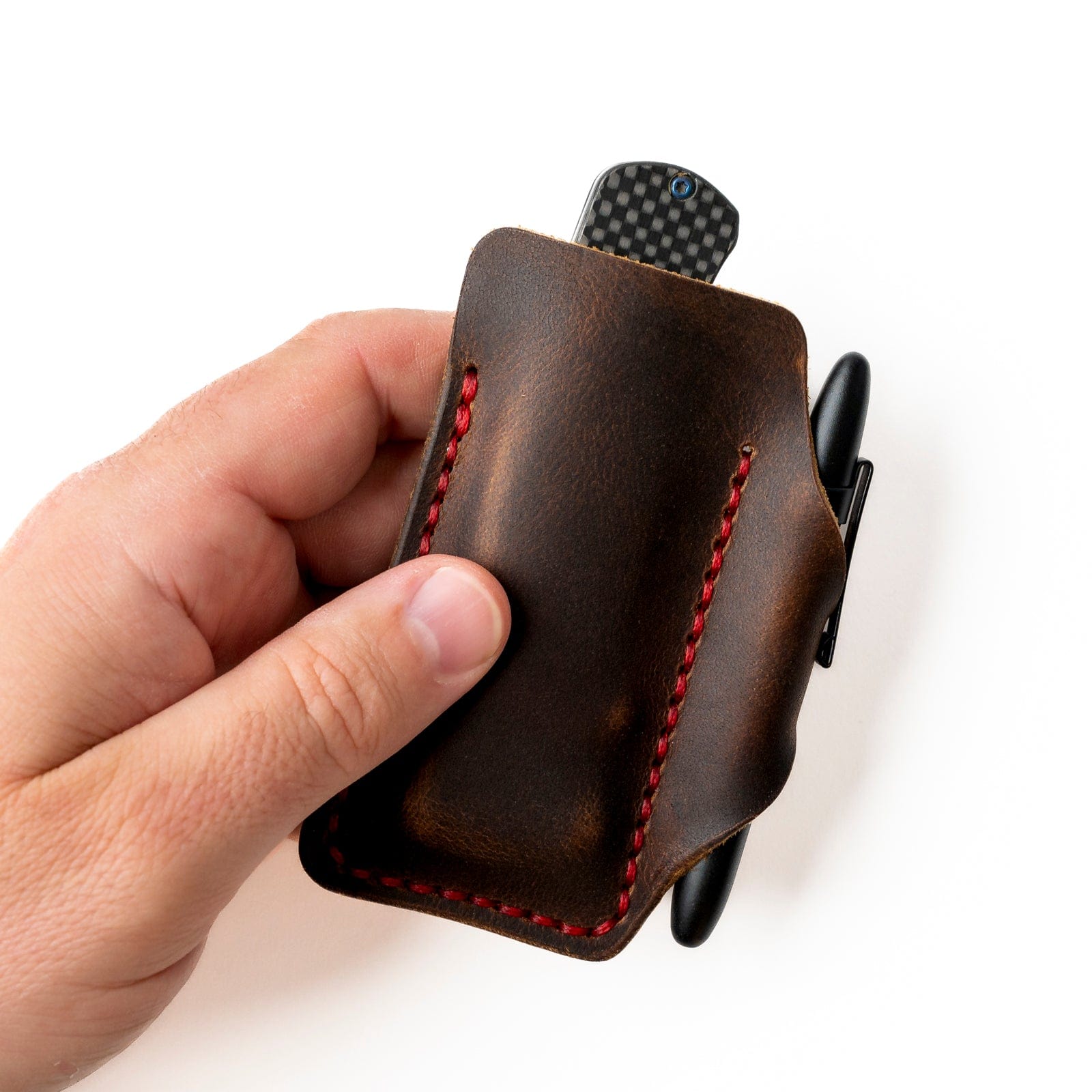 Leather EDC Pocket Armor - Heritage Brown Popov Leather®