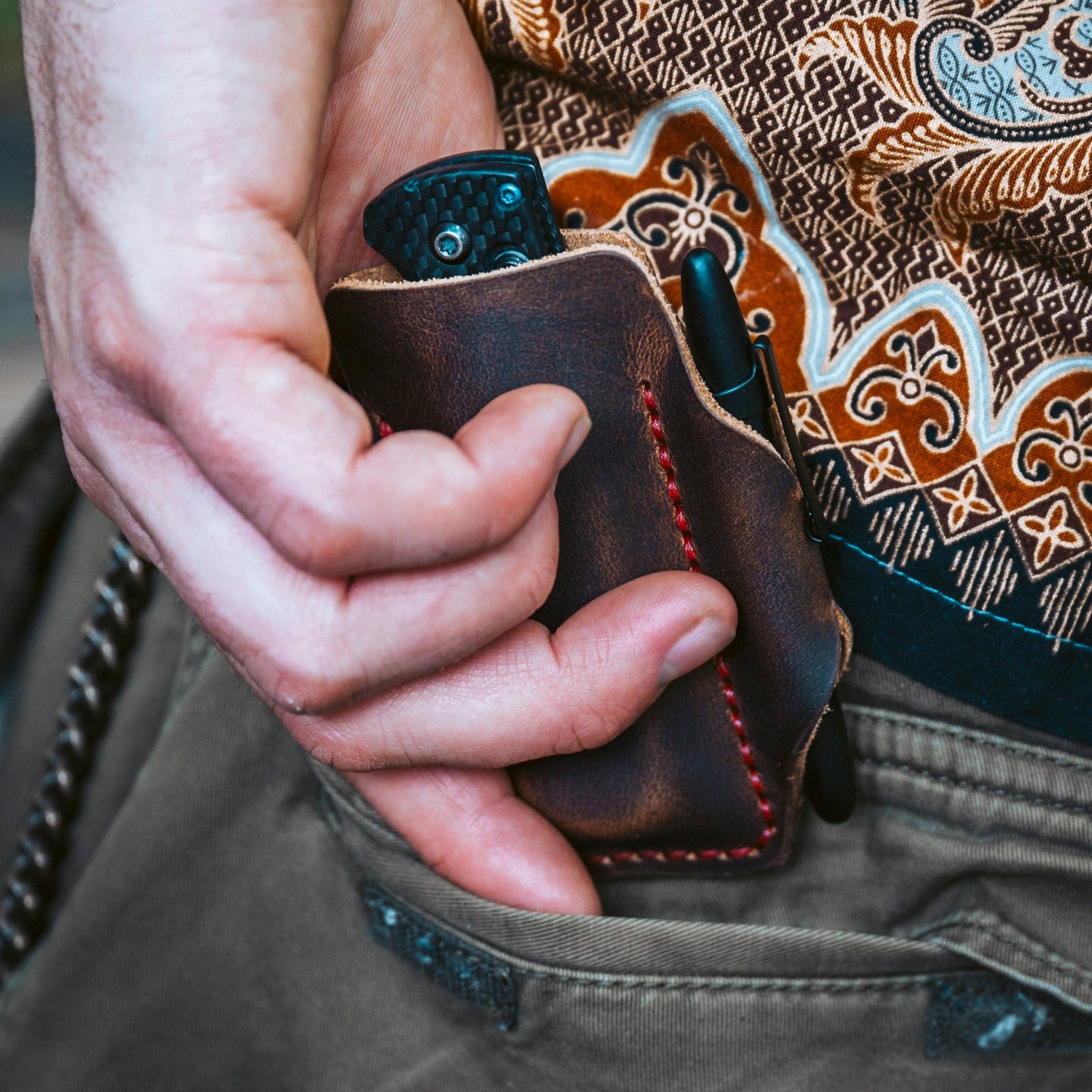 Leather EDC Pocket Armor - Heritage Brown Popov Leather®