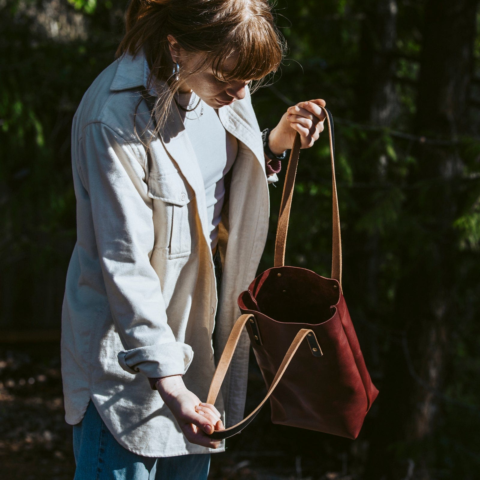Leather Everyday Tote - Oxblood Popov Leather®