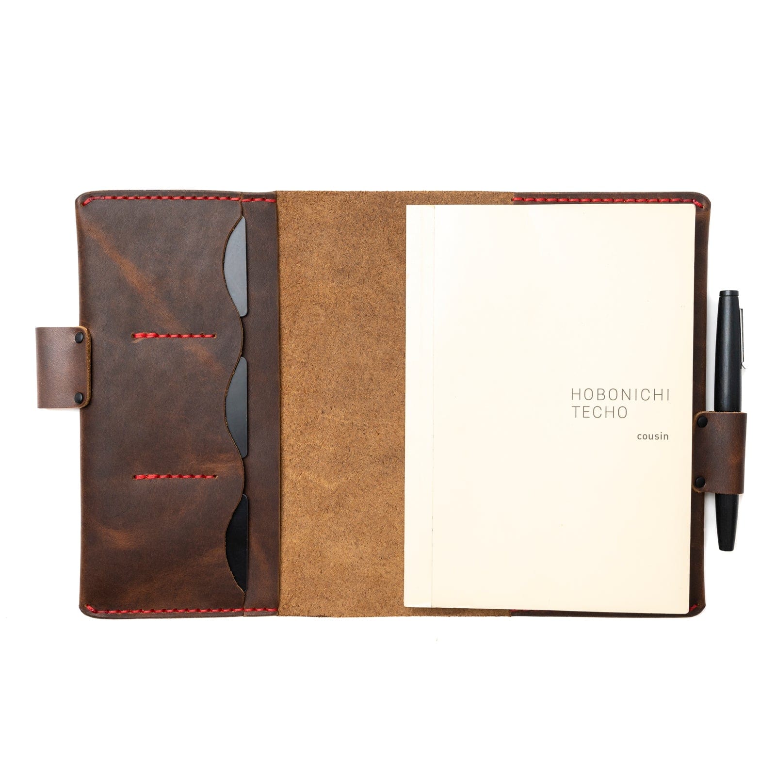 Leather Hobonichi Cousin A5 Notebook Cover - Heritage Brown Popov Leather