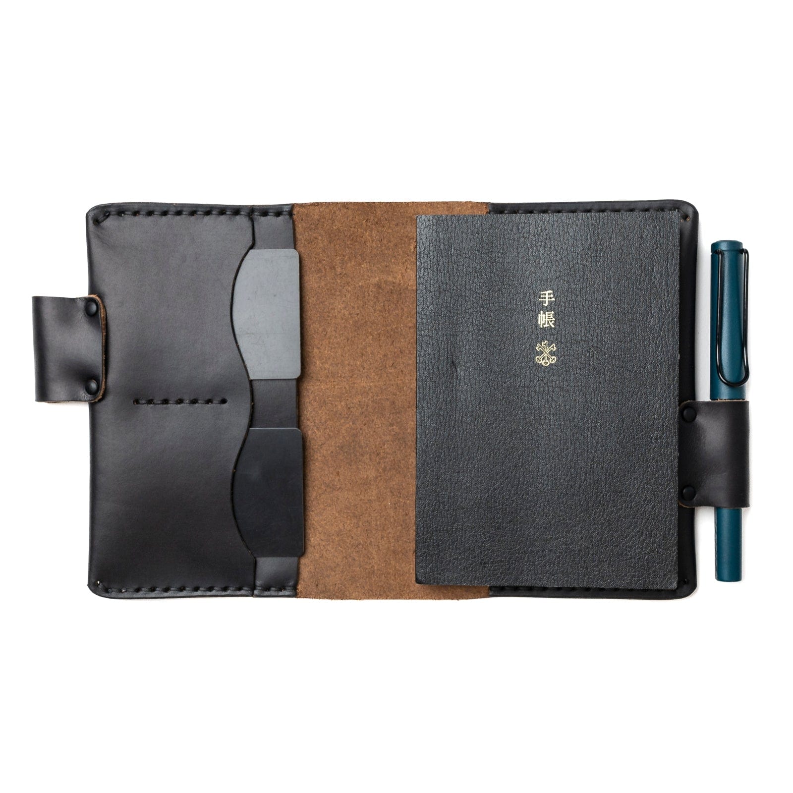 Leather Hobonichi Techo Planner Cover - Black Popov Leather