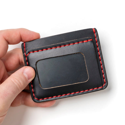Leather ID Wallet - Black Popov Leather