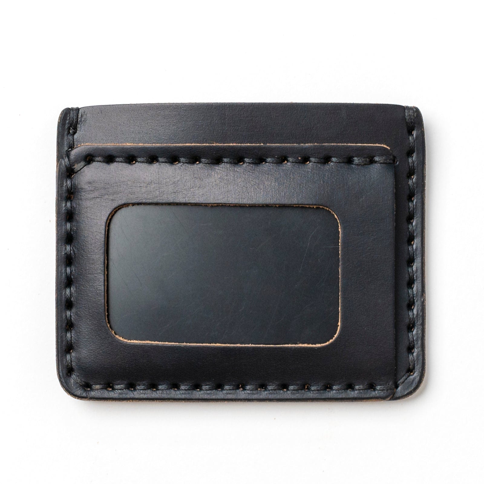 Leather ID Wallet - Black Popov Leather