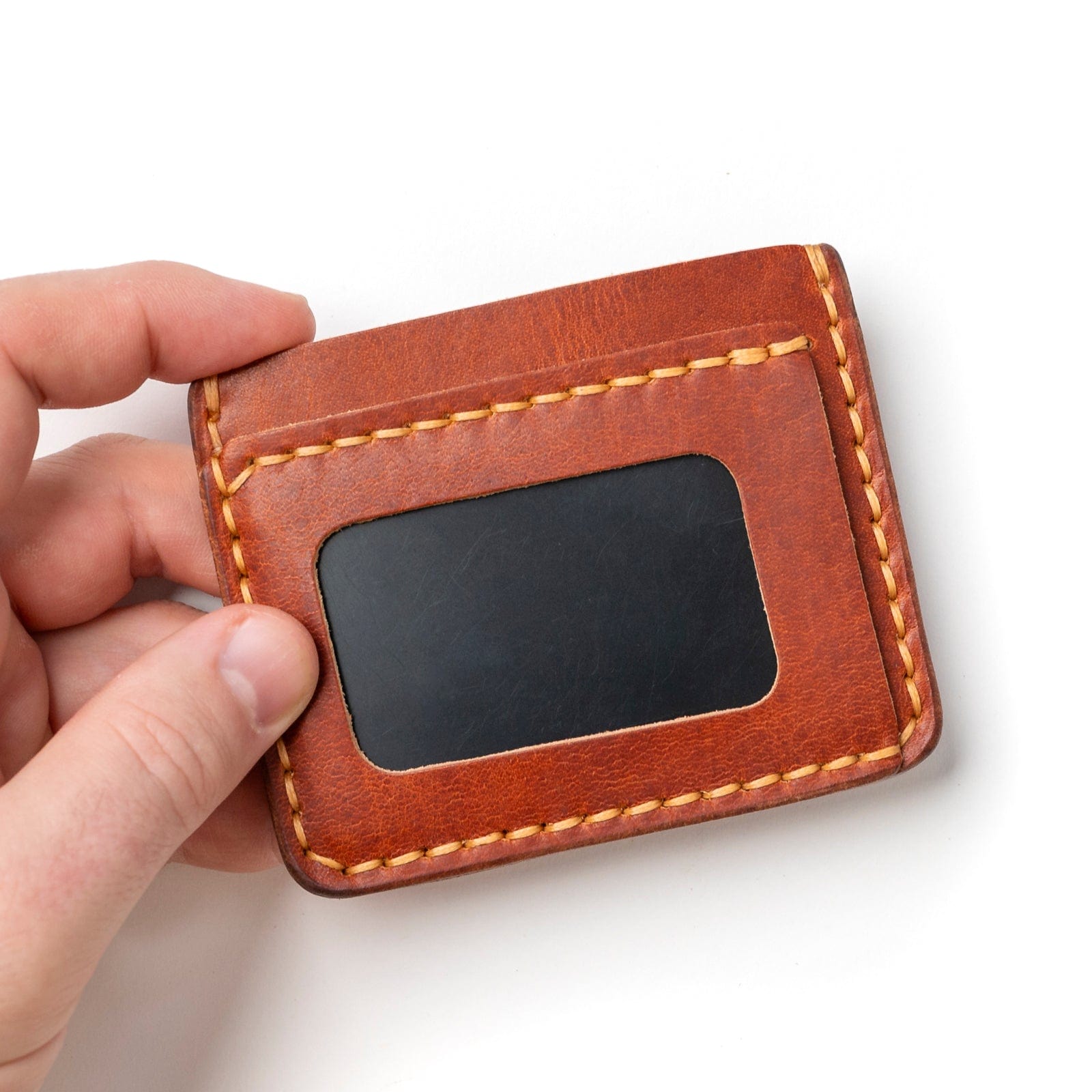 Leather ID Wallet - English Tan Popov Leather