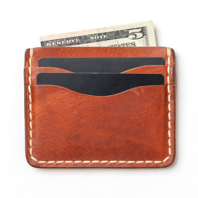 Leather ID Wallet - English Tan Popov Leather